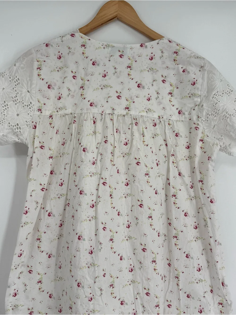 The 1 For U Cotton Poplin Nightgown Size XL Cottagecore Dainty Floral Lace